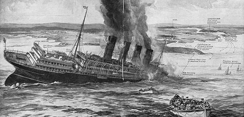 Zatonięcie luksusowego parowca RMS Lusitania